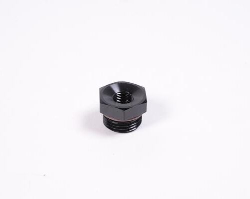 Radium Engineering 8AN ORB to 1/8NPT Female Adapter Fitting - Blk Anodized - Image 2