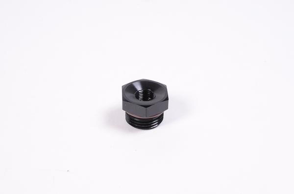 Radium Engineering 8AN ORB to 1/8NPT Female Adapter Fitting - Blk Anodized - Image 2