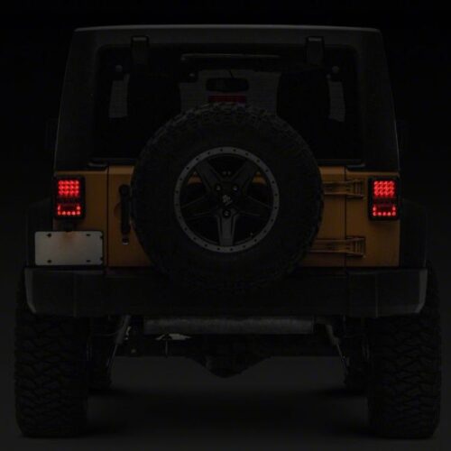 Raxiom for 2007-2018 Jeep Wrangler JK Axial Series Lux LED Tail Lights- Black Housing (Clear Lens) - Image 10