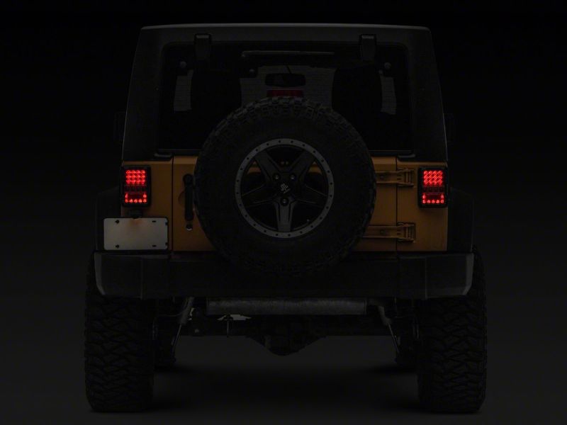 Raxiom for 2007-2018 Jeep Wrangler JK Axial Series Lux LED Tail Lights- Black Housing (Clear Lens) - Image 10