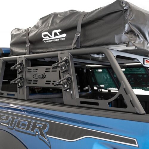 Alternative view of Addictive Desert Designs for 2015+ Ford F-150 Overlander Chase Rack w/ 3rd Brake Light - Hammer Black