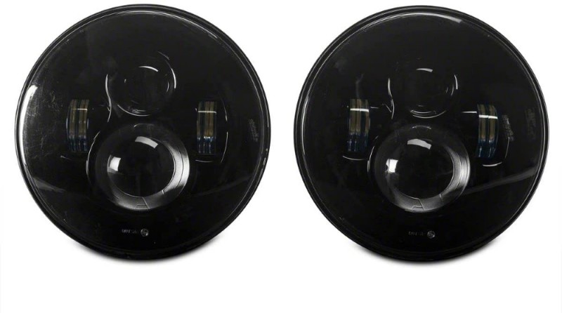 Raxiom for 1997-2018 Jeep Wrangler TJ/JK Axial Series LED Daymaker Headlights- Black Housing (Clear Lens) - Image 2