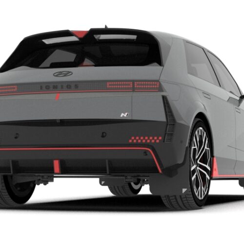 Rally Armor 25-26 Hyundai Ioniq 5 N Black UR Mud Flap Silver Battery Logo - Image 3