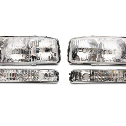 Raxiom for 1999-2006 GMC Sierra 1500 Axial Series OEM Style Rep Headlights- Chrome Housing (Clear Lens)