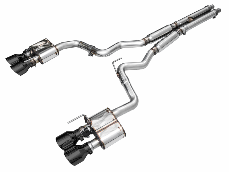 AWE Tuning SwitchPath Cat-Back Exhaust w/ Quad Diamond Black Tips for AWE 2024 Ford Mustang Dark Horse S650 RWD