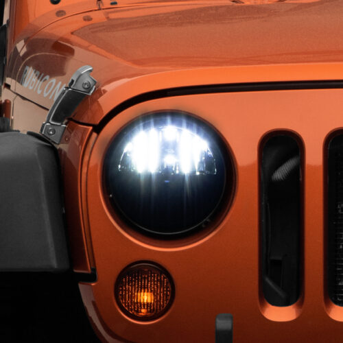 Raxiom for 1997-2018 Jeep Wrangler TJ/JK Axial Series LED Headlights- Black Housing (Clear Lens) - Image 3