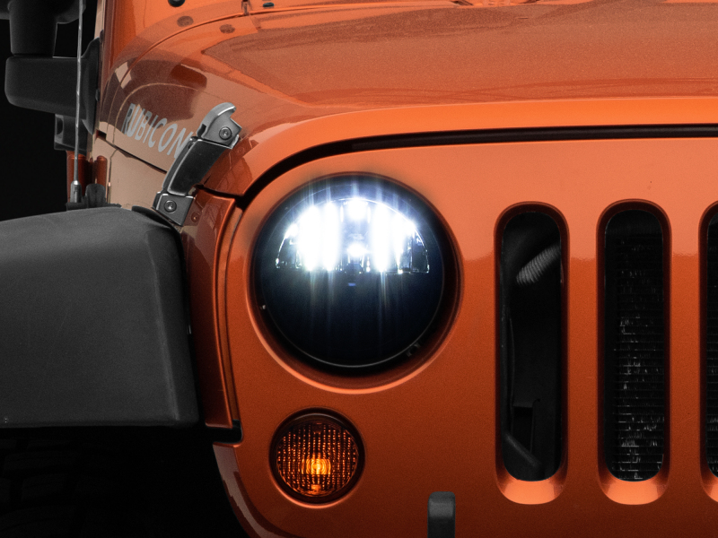 Raxiom for 1997-2018 Jeep Wrangler TJ/JK Axial Series LED Headlights- Black Housing (Clear Lens) - Image 3