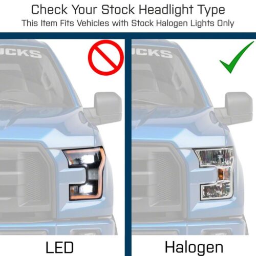 Raxiom for 2015-2017 Ford F-150 Axial OEM Style Rep Headlights- Chrome Housing- Smoked Lens - Image 3