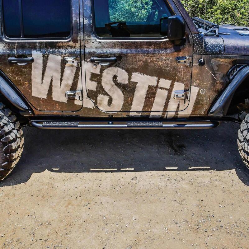 Westin 18-23 Jeep Wrangler JL Unlimited 4dr Rock Slider - Textured Black - Image 7