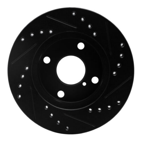 R1 Concepts for 90-93 Mazda Miata Front Left Drilled & Slotted Black Brake Rotor - Image 5