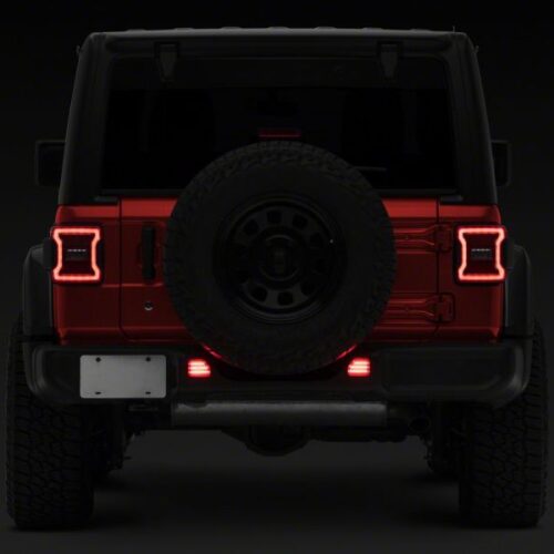 Raxiom for 2018-2023 Jeep Wrangler JL Moab Rubicon Sahara Axial LED Rear Bumper Reflector Lights- Clear - Image 6