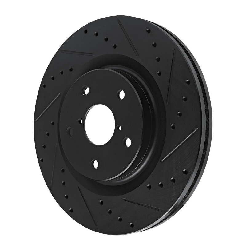 R1 Concepts for 20-25 Subaru Crosstrek Front Right Drilled & Slotted Black Brake Rotor - Image 2