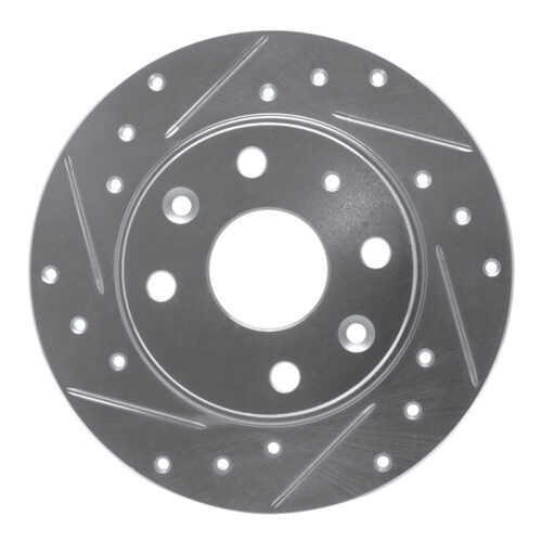 R1 Concepts for 90-93 Mazda Miata Rear Left Drilled & Slotted Silver Brake Rotor