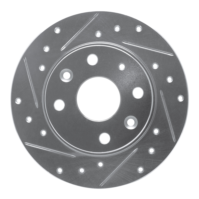 R1 Concepts for 90-93 Mazda Miata Rear Left Drilled & Slotted Silver Brake Rotor