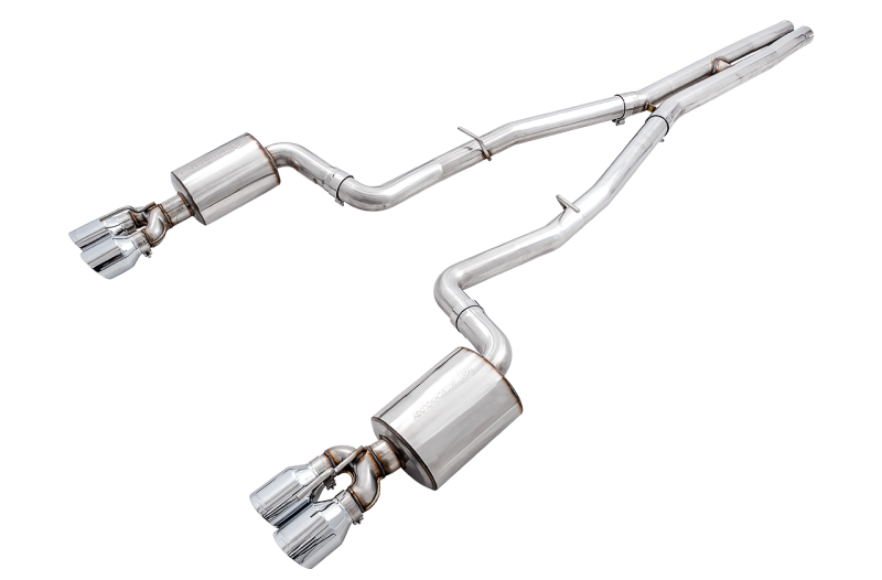 AWE Tuning Touring Edition Exhaust - Quad Silver Tips for 2015+ Dodge Challenger 6.4L/6.2L Non-Resonated - Image 5