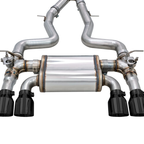 Alternative view of AWE Tuning SwitchPath Cat-Back Exhaust - Diamond Black Tips for BMW F8X M3/M4
