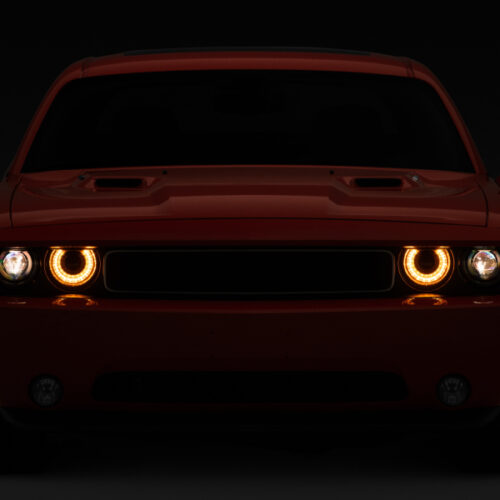 Raxiom for 2008-2014 Dodge Challenger Halo Projctr Headlights w/Sequential Turn Signals-Blk Hsng(Clear Lens) - Image 10