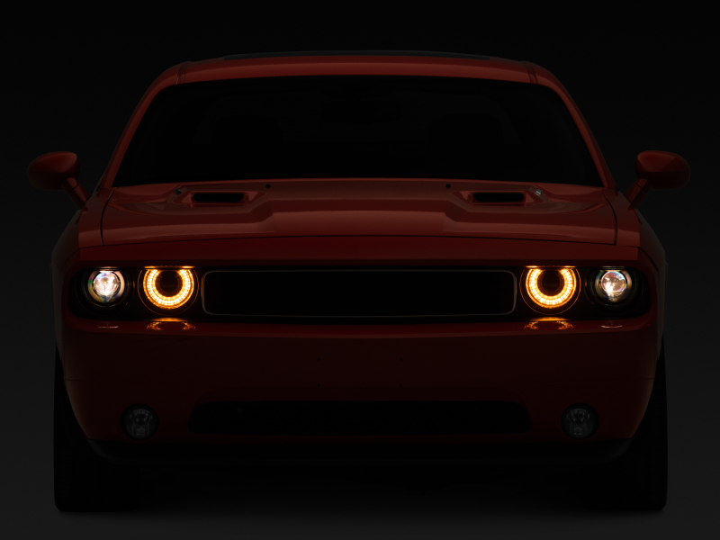Raxiom for 2008-2014 Dodge Challenger Halo Projctr Headlights w/Sequential Turn Signals-Blk Hsng(Clear Lens) - Image 10