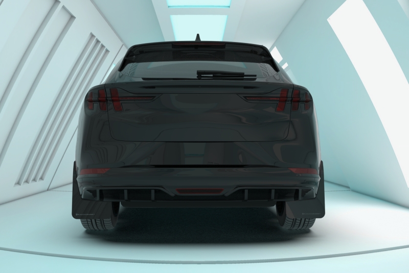 Rally Armor 21-26 Ford Mustang Mach-E/GT/Rally Black UR Mud Flap w/Metallic Black Logo - Image 7
