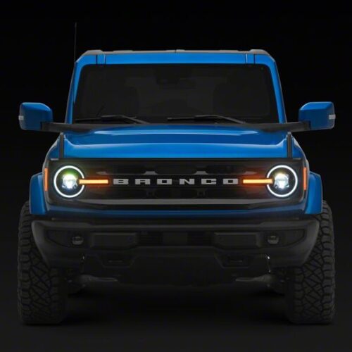 Raxiom for 2021-2026 Ford Bronco LED Halo Headlights with White Backlight- Black Housing- Clear Lens - Image 10