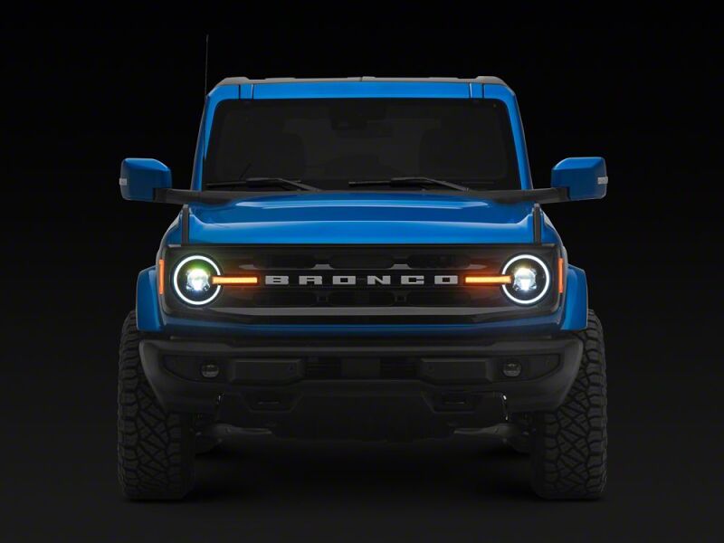 Raxiom for 2021-2026 Ford Bronco LED Halo Headlights with White Backlight- Black Housing- Clear Lens - Image 10