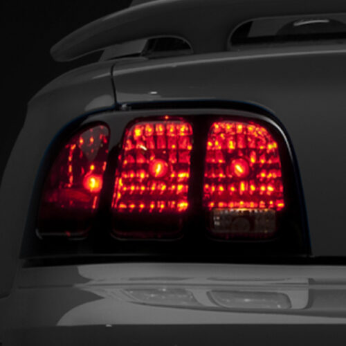 Raxiom for 1996-1998 Ford Mustang Tail Lights- Black Housing (Smoked Lens)