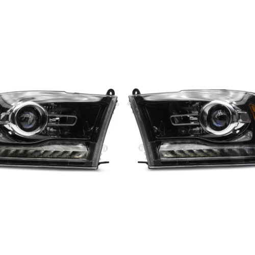 Raxiom for 2009-2018 Dodge RAM 1500 LED Halo Headlights w/Switchback Turn Signals- Blk Housing (Clear Lens) - Image 4