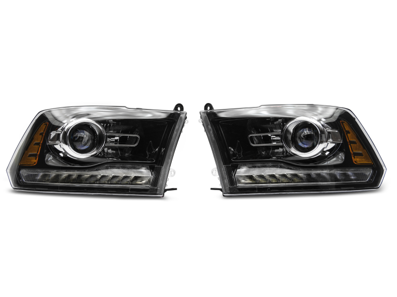 Raxiom for 2009-2018 Dodge RAM 1500 LED Halo Headlights w/Switchback Turn Signals- Blk Housing (Clear Lens) - Image 4