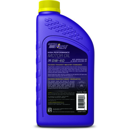 Alternative view of Royal Purple Premium Synthetic High Performance Euro Formula 0W40 Motor Oil - 1 Quart