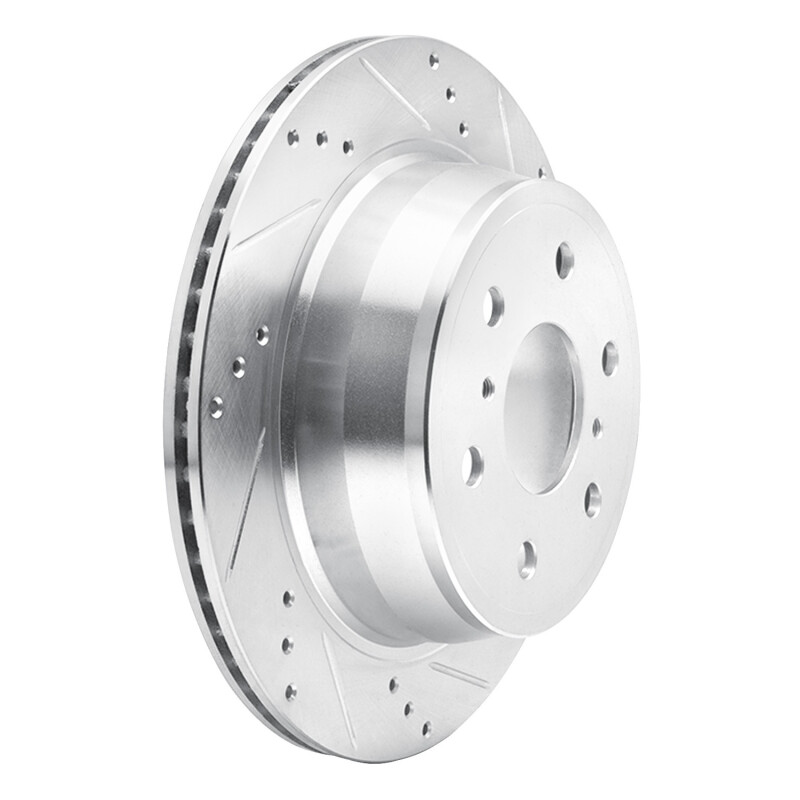 DFC 07-20 Cadillac Escalade Rear Right Drilled & Slotted Silver Brake Rotor - Image 2