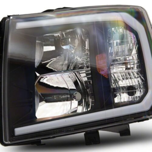 Raxiom for 2007-2013 Chevrolet Silverado 1500 Axial Series Headlights w/ LED Bar- Black Housing (Clear Lens) - Image 5