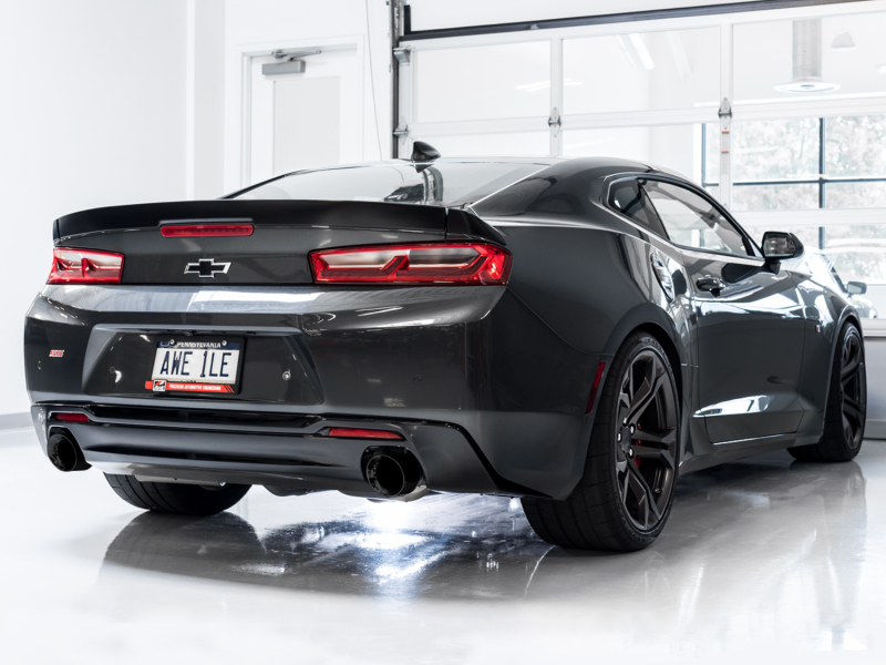 AWE Tuning Axle-Back Exhaust - Touring Edition (Diamond Black Tips) for 16-19 Chevrolet Camaro SS - Image 2