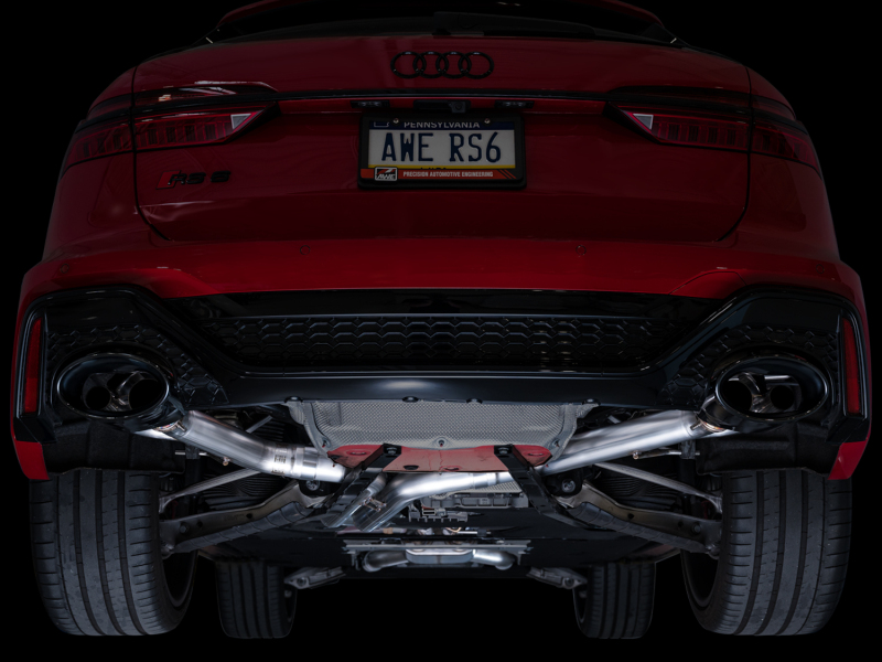 AWE Tuning SwitchPath Cat-Back Exhaust - Diamond Black Tips for 21-23 Audi C8 RS6/RS7 - Image 7