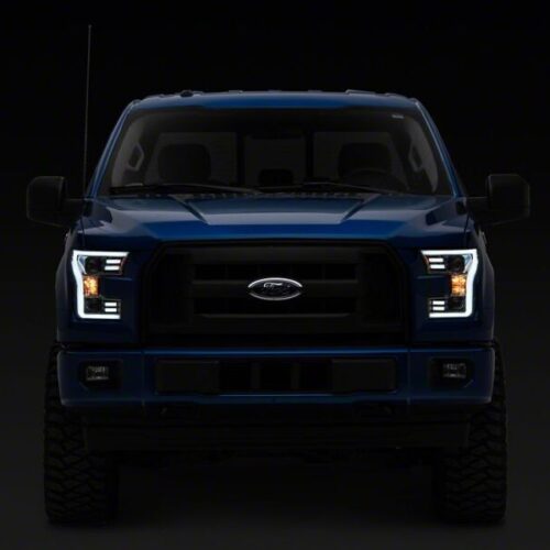 Raxiom for 2015-2017 Ford F-150 Projector Headlights with LED Accent- Chrome Housing- Clear Lens - Image 6