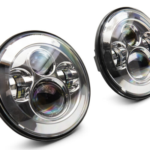 Raxiom for 1997-2018 Jeep Wrangler TJ/JK Axial Series LED Daymaker Headlights- Chrome Housing (Clear Lens) - Image 4