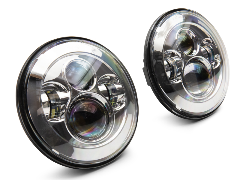 Raxiom for 1997-2018 Jeep Wrangler TJ/JK Axial Series LED Daymaker Headlights- Chrome Housing (Clear Lens) - Image 4