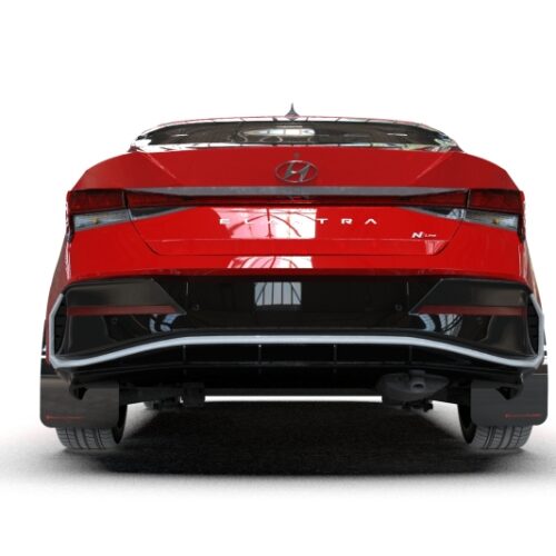 Rally Armor 24-26 Hyundai Elantra N/N Line Black Mud Flap w/White Logo - Image 3