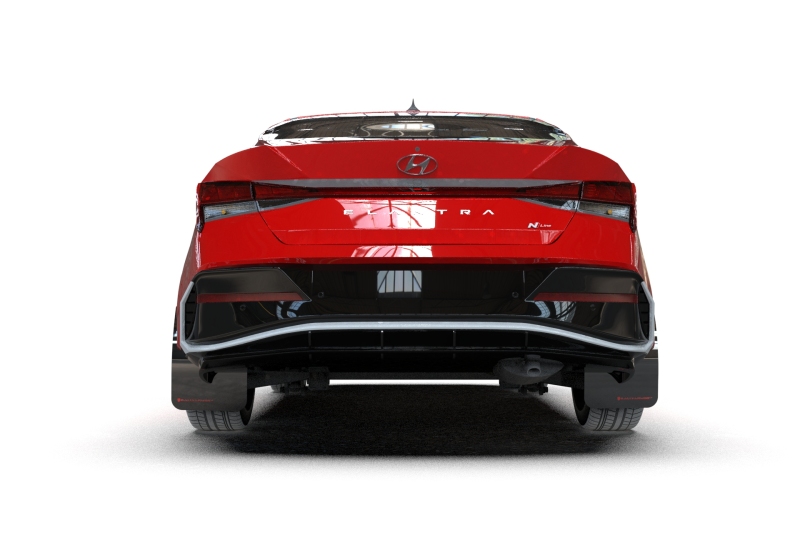 Rally Armor 24-26 Hyundai Elantra N/N Line Black Mud Flap w/White Logo - Image 3