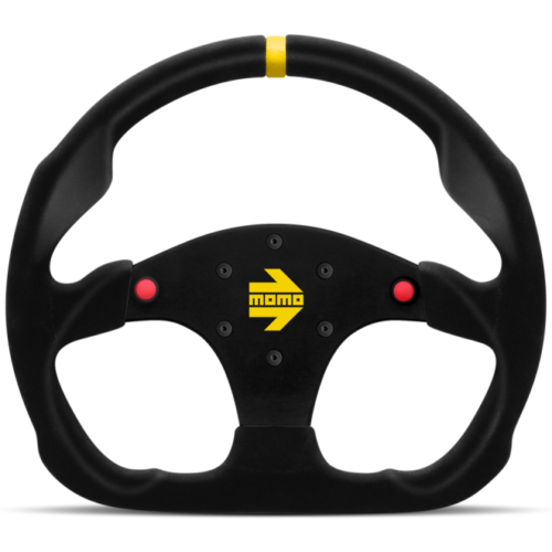Momo MOD30 Buttons Steering Wheel 320 mm - Black Suede/Black Spokes/1 Stripe