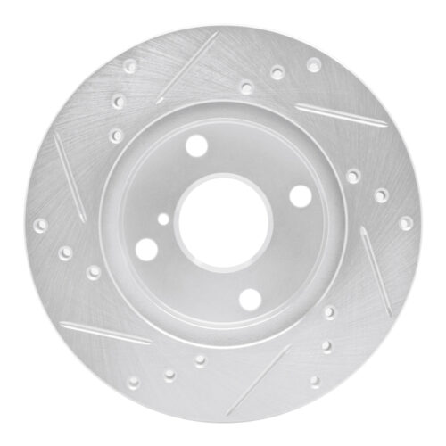 R1 Concepts for 90-93 Mazda Miata Front Right Drilled & Slotted Silver Brake Rotor - Image 5