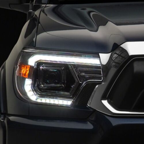 Raxiom for 2012-2015 Toyota Tacoma Axial Series Switchback Projector Headlights- Chrome- Clear Lens - Image 3