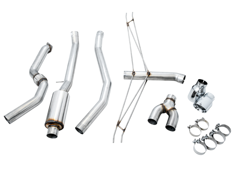 AWE Tuning Track Edition Exhaust w/Front Pipe & Dual Chrome Silver Tips for 2016+ Honda Civic Si - Image 7