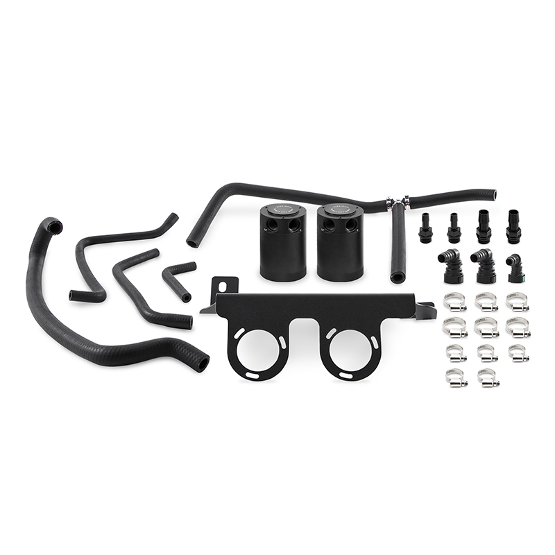 Mishimoto Baffled Oil Catch Can Kit - Black for 2016+ Chevrolet Camaro 2.0T