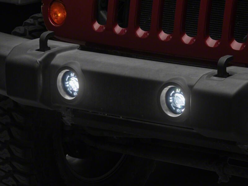 Raxiom for 2007-2018 Jeep Wrangler JK V2 LED Switchback Fog Lights with Amber Turn Signal and Halo Rings - Image 8