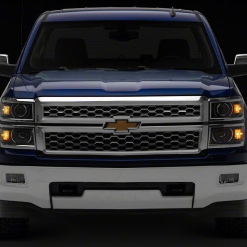 Raxiom for 2014-2015 Chevrolet Silverado 1500 OE Projector Headlights/Chrome Trim- Black- Clear Lens - Image 9
