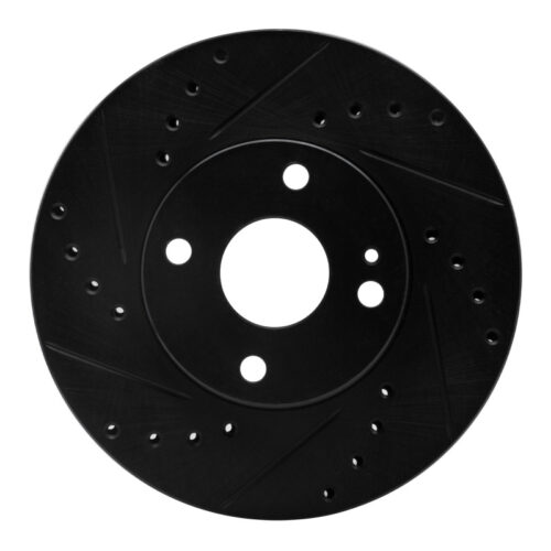 R1 Concepts for 94-02 Mazda Miata Front Left Drilled & Slotted Black Brake Rotor