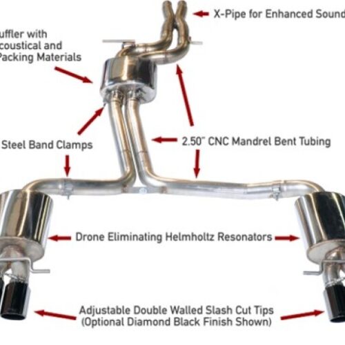 AWE Tuning Touring Edition Exhaust System - Diamond Black Tips (102mm) for Audi B8.5 S4 3.0T