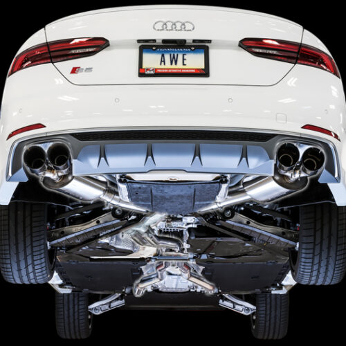 AWE Tuning Touring Edition Exhaust - Non-Resonated (Black 102mm Tips) for Audi B9 S5 Sportback - Image 6