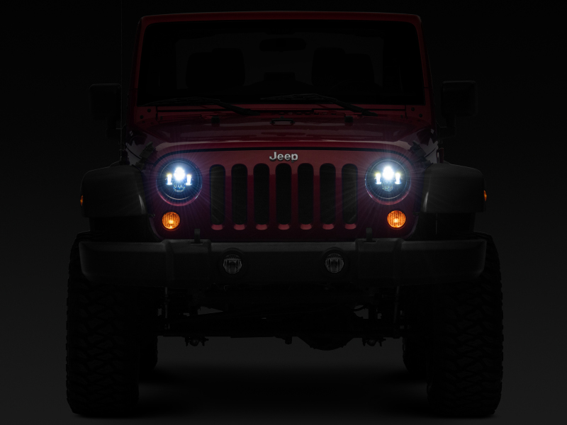 Raxiom for 1997-2018 Jeep Wrangler TJ/JK Axial Series LED Daymaker Headlights- Black Housing (Clear Lens) - Image 10