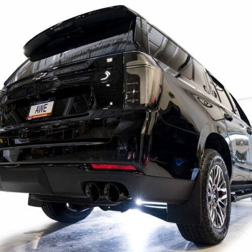 AWE Tuning 2021+ GMC Suburban/Yukon XL 5.3L 0FG Split Rear Exit Catback - Quad Diamond Blk Tips - Image 10